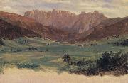 Frederic E.Church Hinter Schonau and Reiteralp Mountains,Bavaria Germany oil painting artist